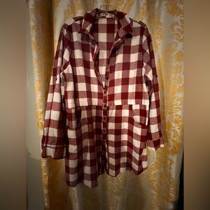 Hottouch flannel Red & White tunic top